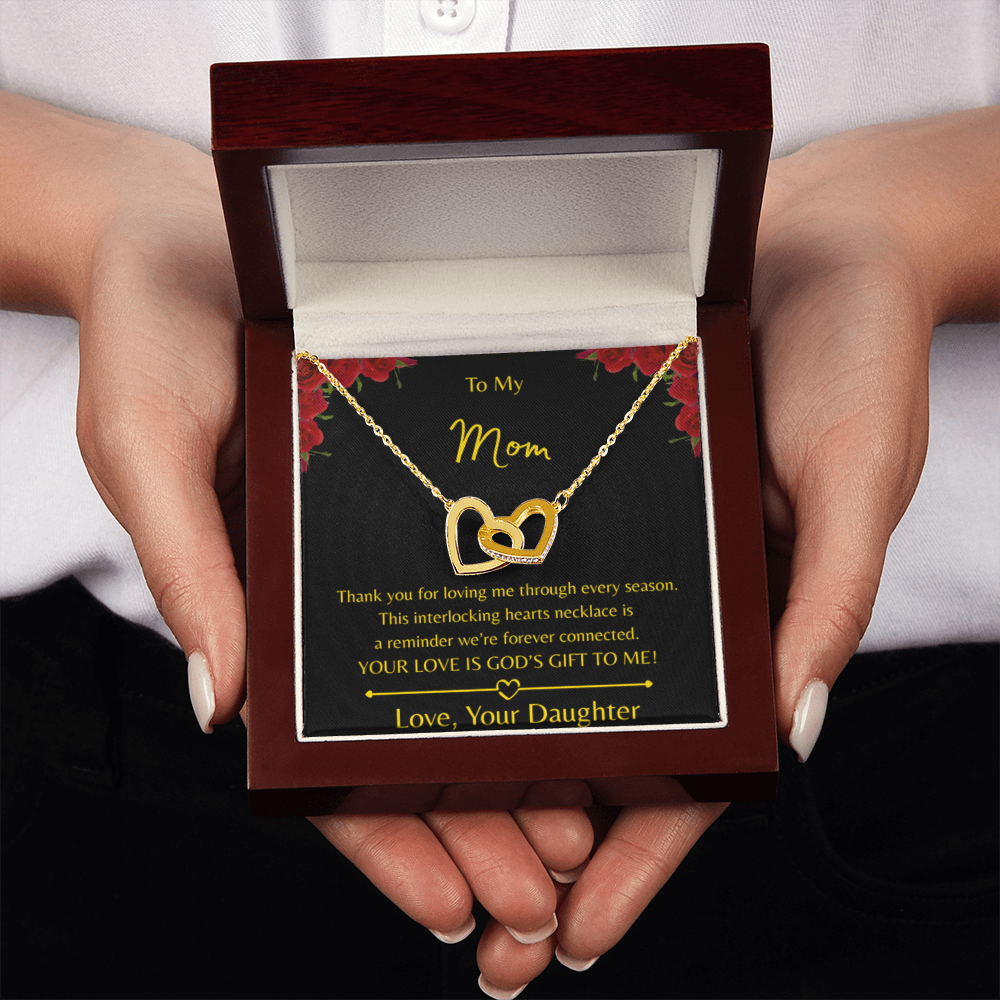 To My Mom – Double Heart Interlocking Hearts Necklace - Love, Your Daughter
