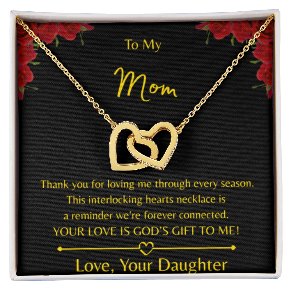 To My Mom – Double Heart Interlocking Hearts Necklace - Love, Your Daughter