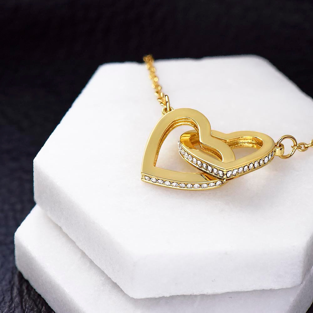 To My Mom – Double Heart Necklace (Interlocking Hearts) - Love Your Son