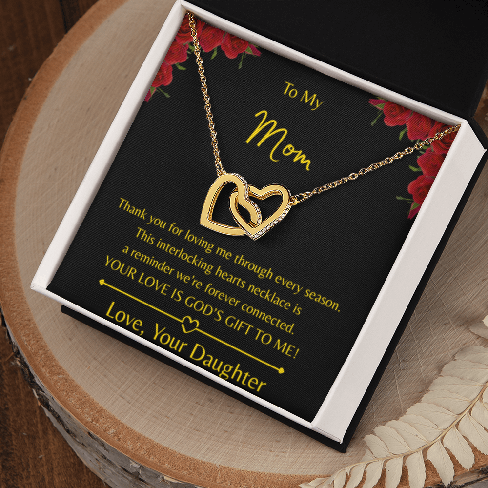 To My Mom – Double Heart Interlocking Hearts Necklace - Love, Your Daughter