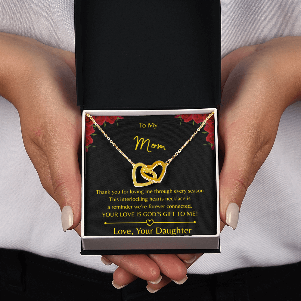 To My Mom – Double Heart Interlocking Hearts Necklace - Love, Your Daughter