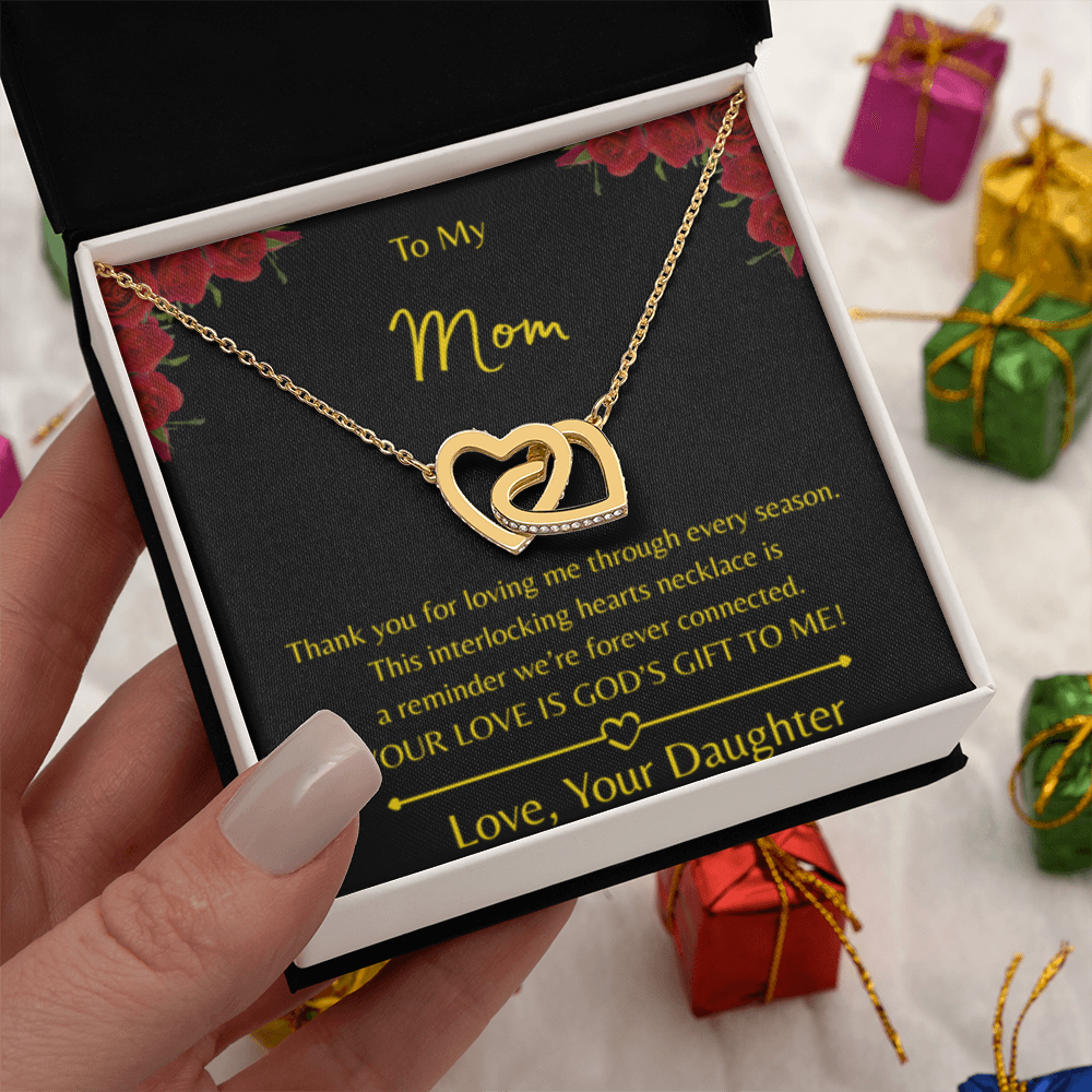 To My Mom – Double Heart Interlocking Hearts Necklace - Love, Your Daughter