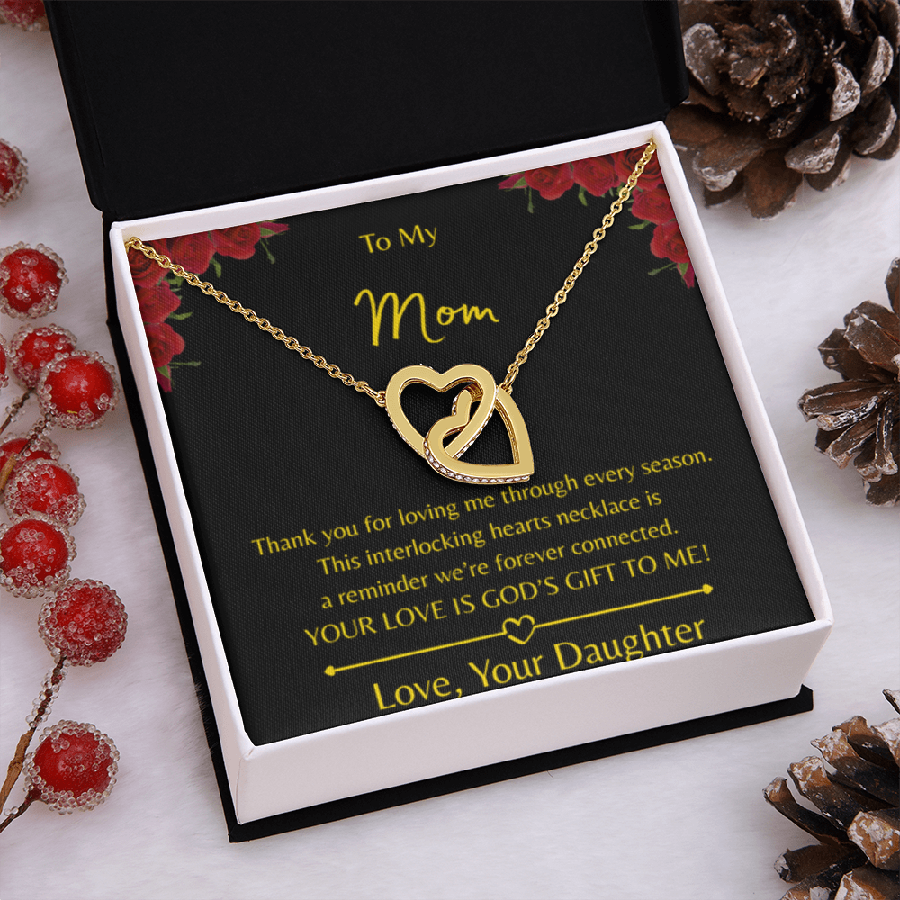 To My Mom – Double Heart Interlocking Hearts Necklace - Love, Your Daughter