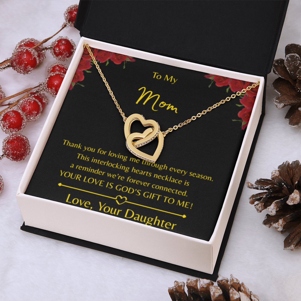 To My Mom – Double Heart Interlocking Hearts Necklace - Love, Your Daughter