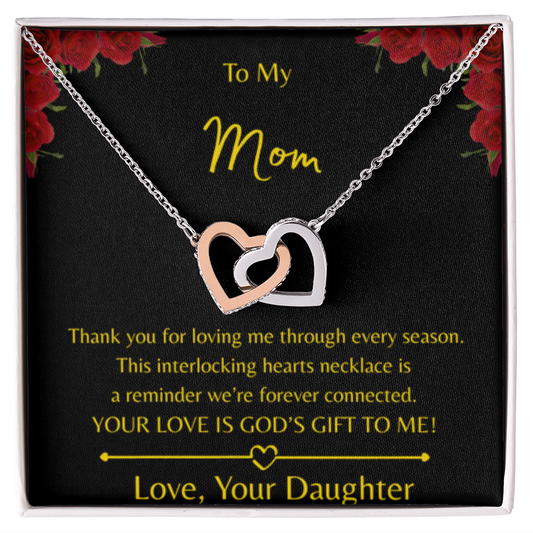 To My Mom – Double Heart Interlocking Hearts Necklace - Love, Your Daughter