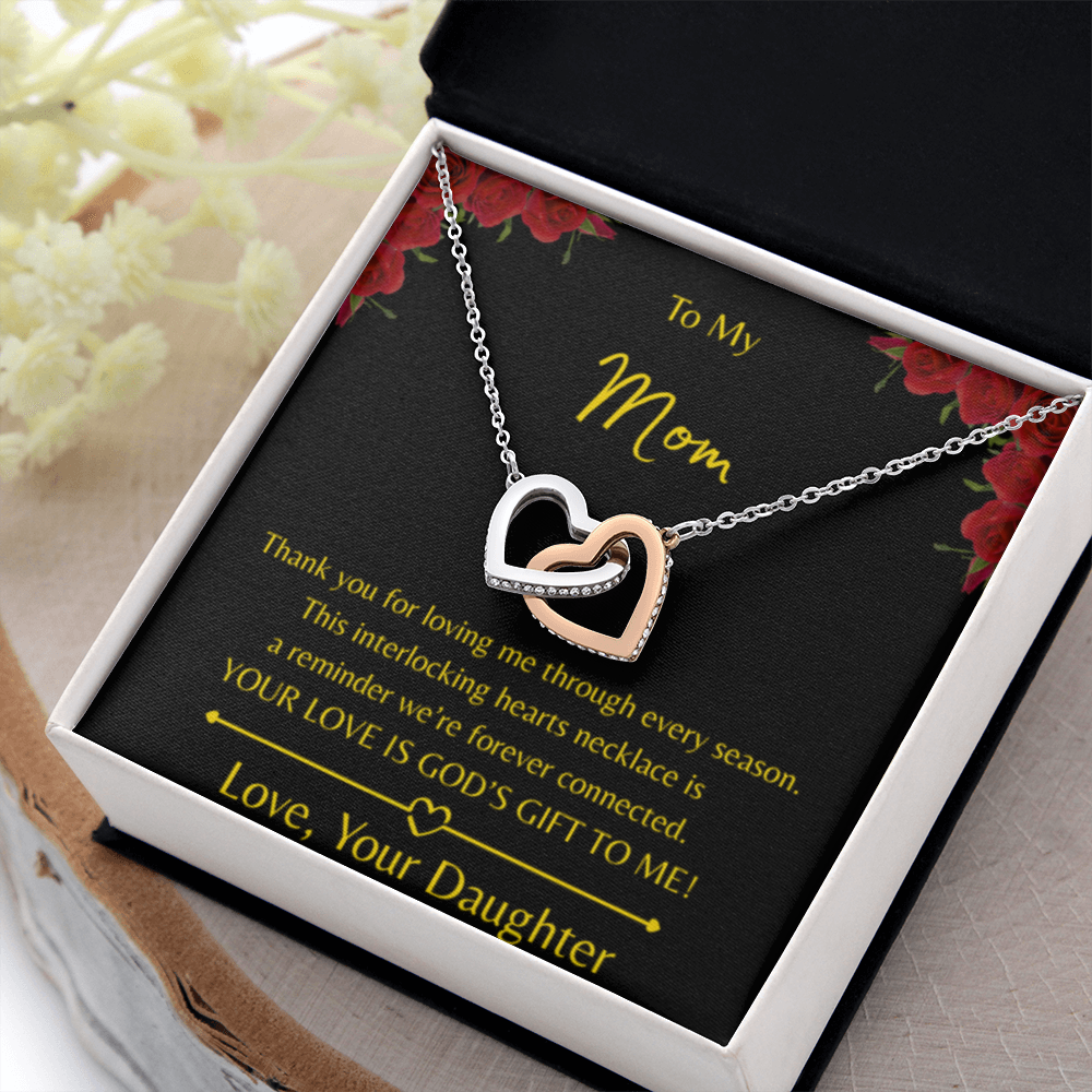 To My Mom – Double Heart Interlocking Hearts Necklace - Love, Your Daughter