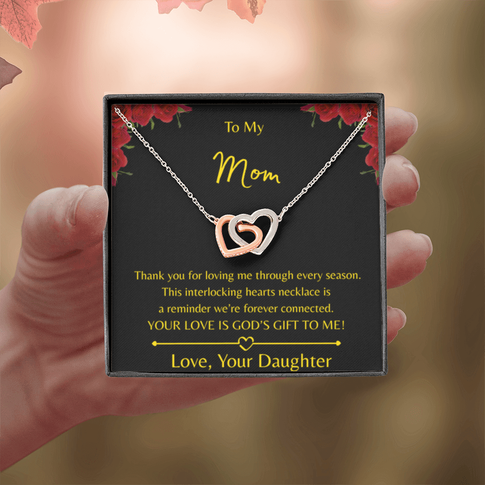To My Mom – Double Heart Interlocking Hearts Necklace - Love, Your Daughter