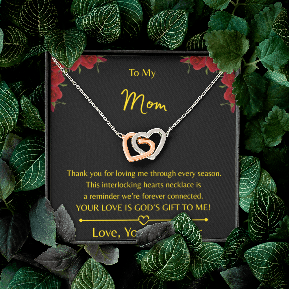 To My Mom – Double Heart Interlocking Hearts Necklace - Love, Your Daughter