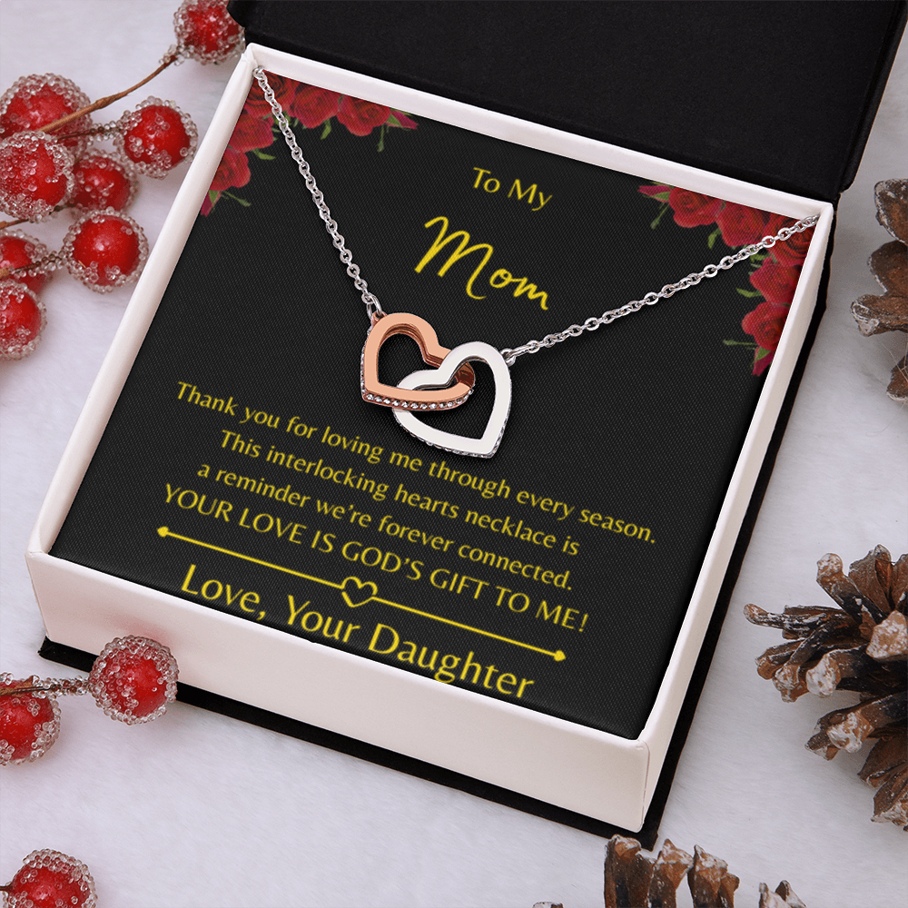 To My Mom – Double Heart Interlocking Hearts Necklace - Love, Your Daughter