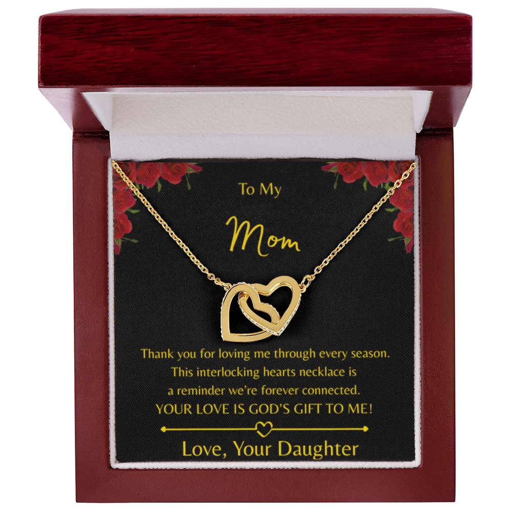 To My Mom – Double Heart Interlocking Hearts Necklace - Love, Your Daughter