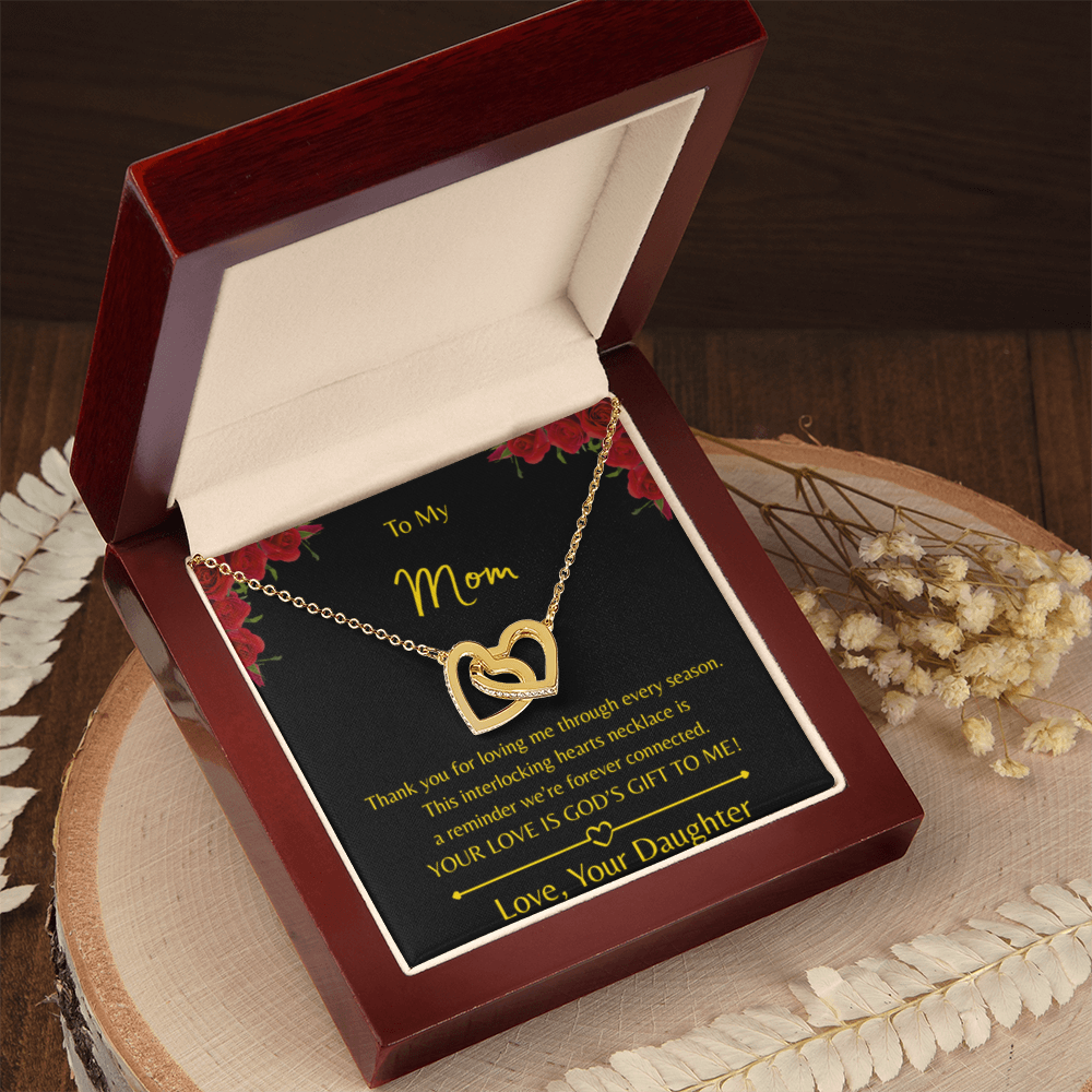 To My Mom – Double Heart Interlocking Hearts Necklace - Love, Your Daughter