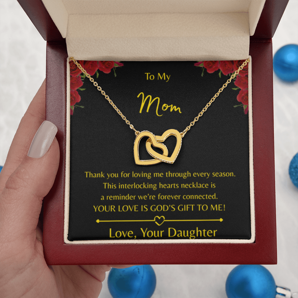 To My Mom – Double Heart Interlocking Hearts Necklace - Love, Your Daughter