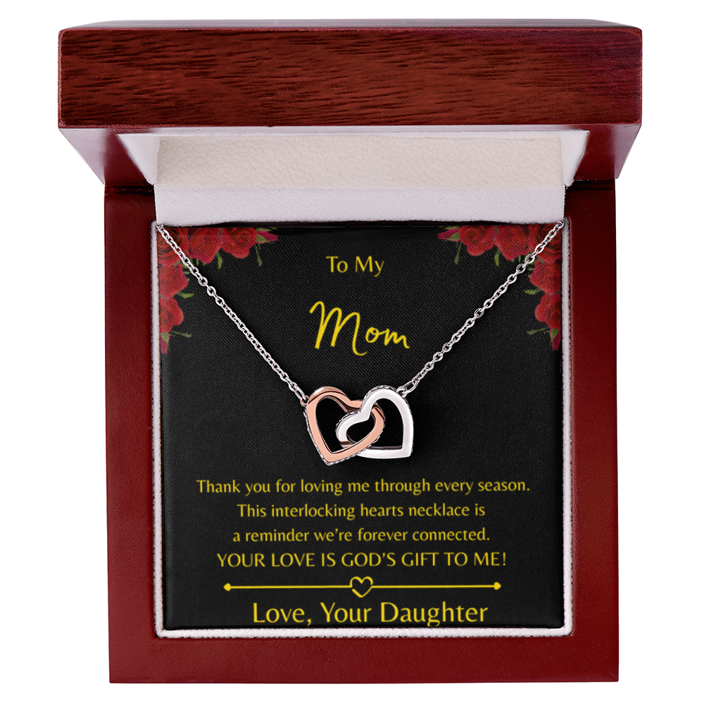 To My Mom – Double Heart Interlocking Hearts Necklace - Love, Your Daughter