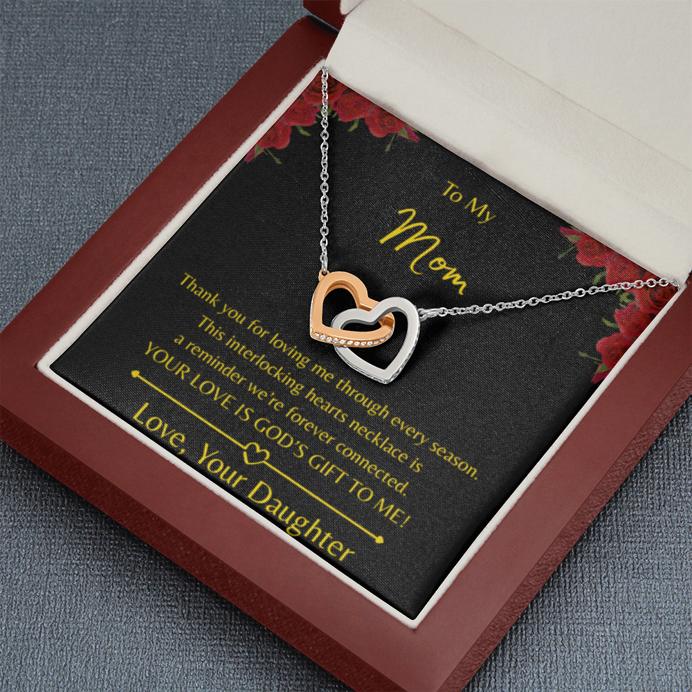 To My Mom – Double Heart Interlocking Hearts Necklace - Love, Your Daughter