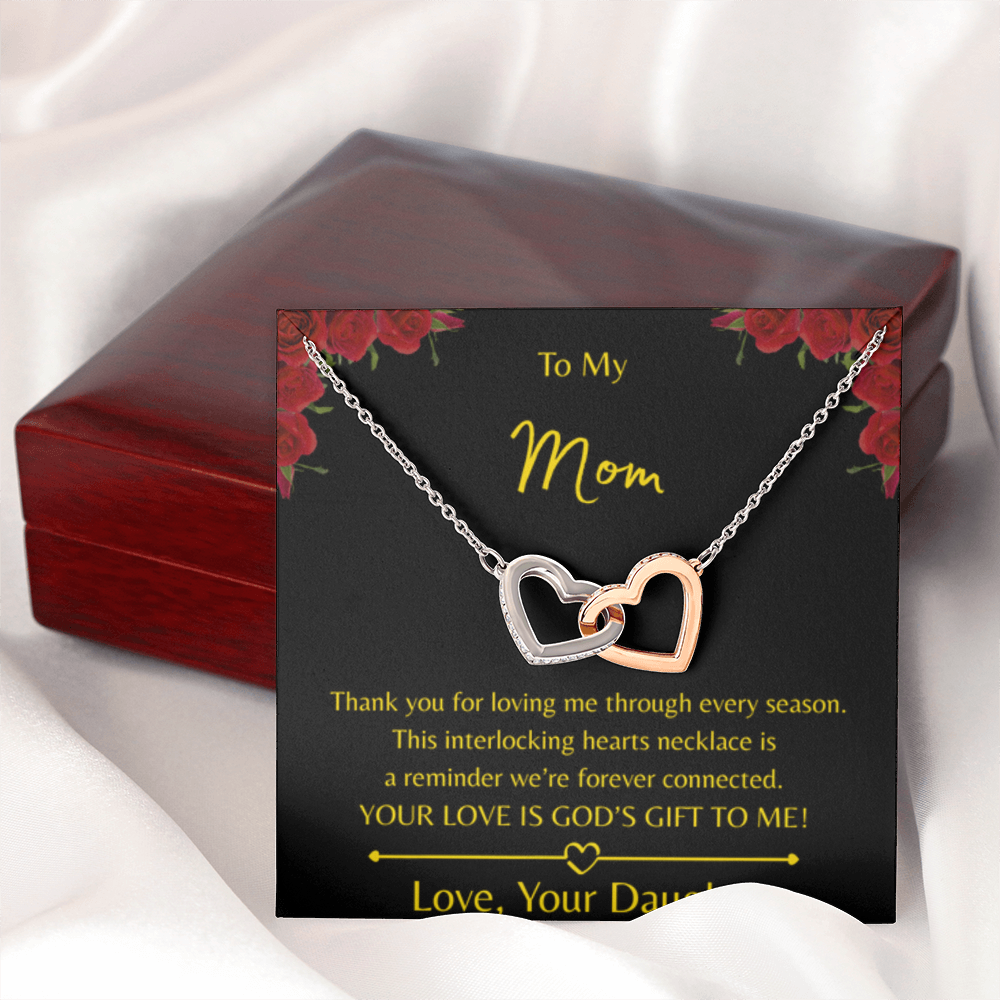 To My Mom – Double Heart Interlocking Hearts Necklace - Love, Your Daughter