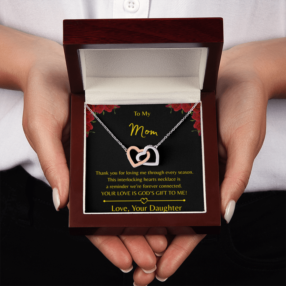 To My Mom – Double Heart Interlocking Hearts Necklace - Love, Your Daughter