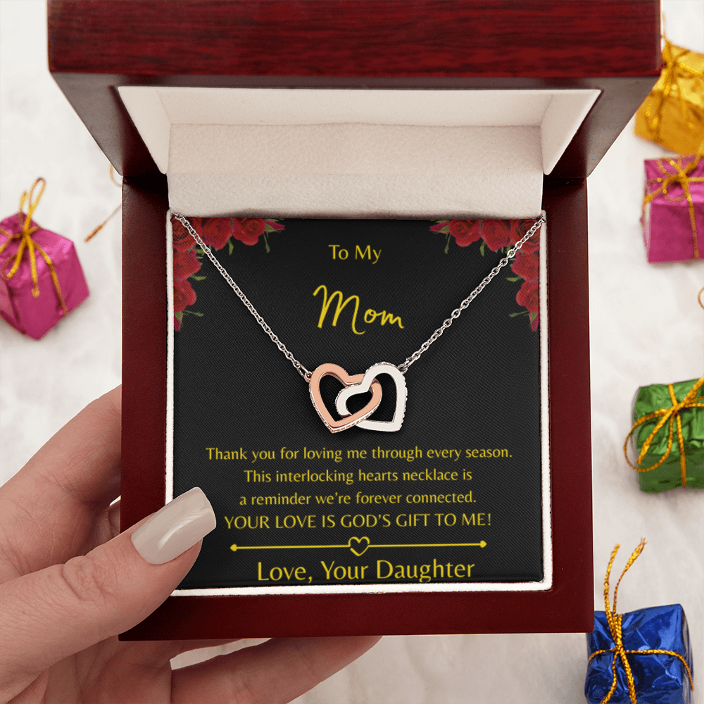 To My Mom – Double Heart Interlocking Hearts Necklace - Love, Your Daughter