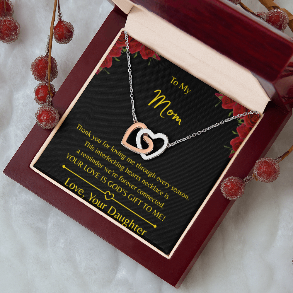 To My Mom – Double Heart Interlocking Hearts Necklace - Love, Your Daughter