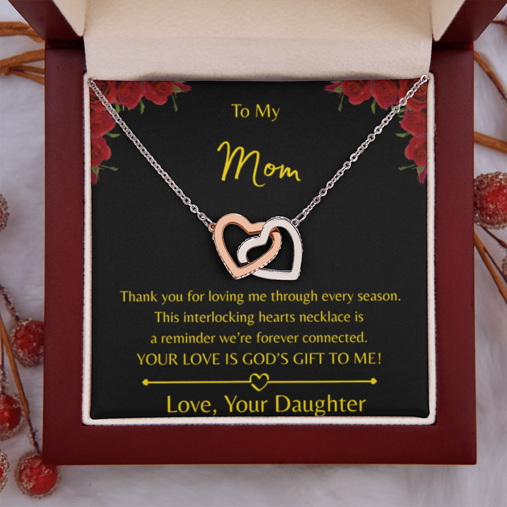 To My Mom – Double Heart Interlocking Hearts Necklace - Love, Your Daughter