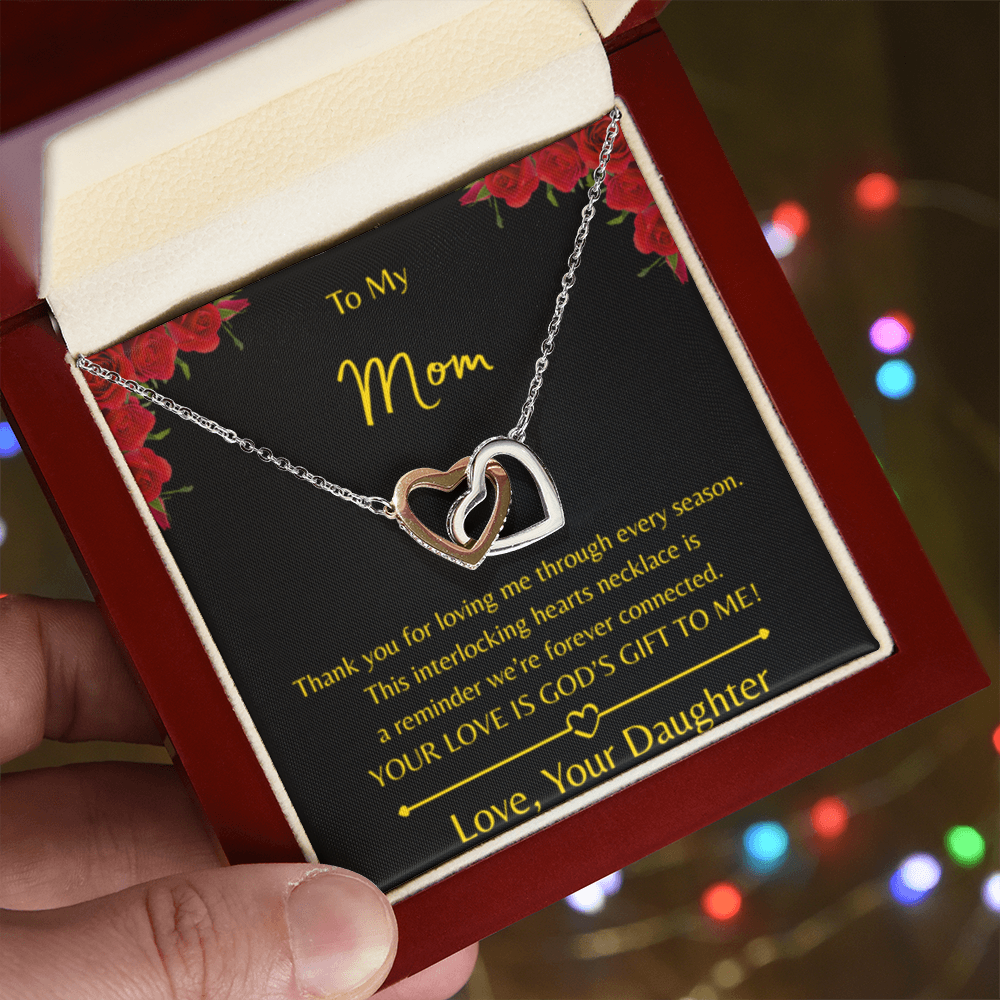 To My Mom – Double Heart Interlocking Hearts Necklace - Love, Your Daughter