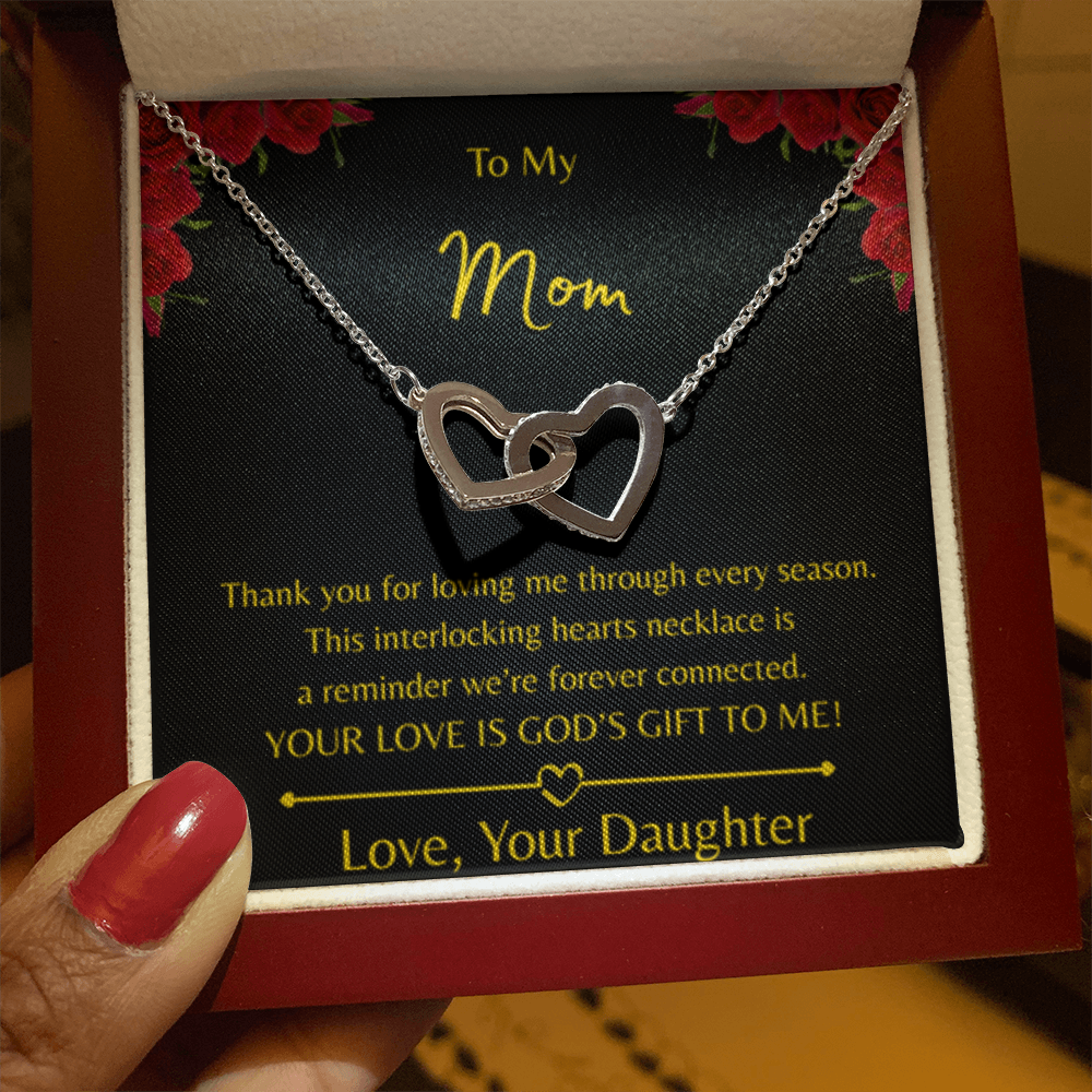 To My Mom – Double Heart Interlocking Hearts Necklace - Love, Your Daughter