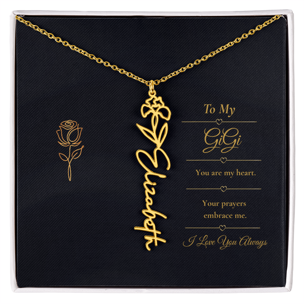 To My GiGi Necklace – Personalized Flower Name Necklace Gift for GiGi