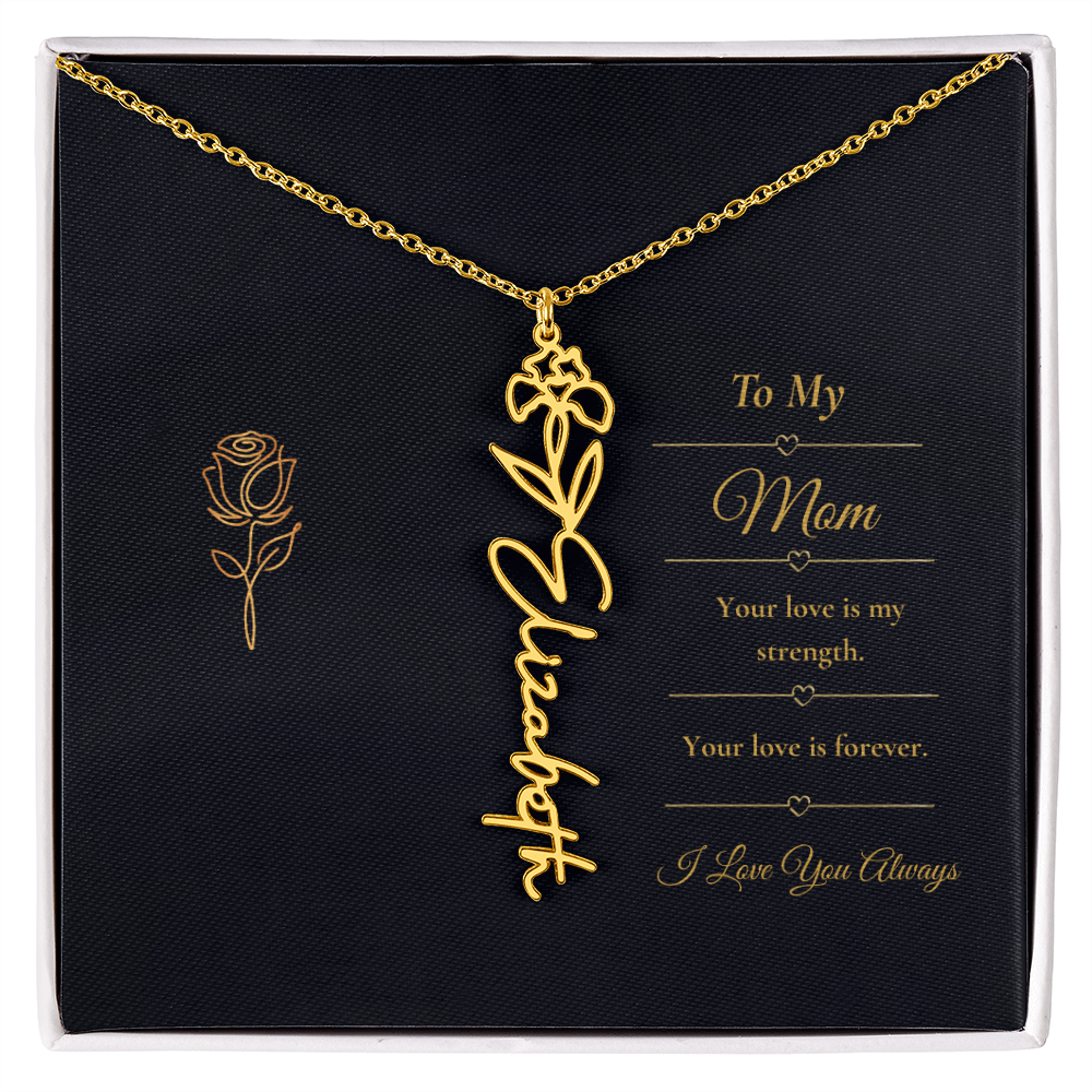 To My Mom Necklace – Personalized Flower Name Necklace Gift for Mom