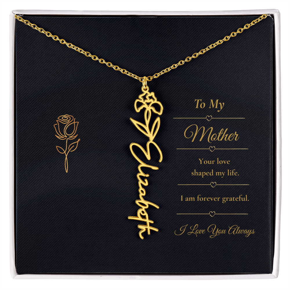 To My Mother Necklace – Personalized Flower Name Necklace Gift for Mother