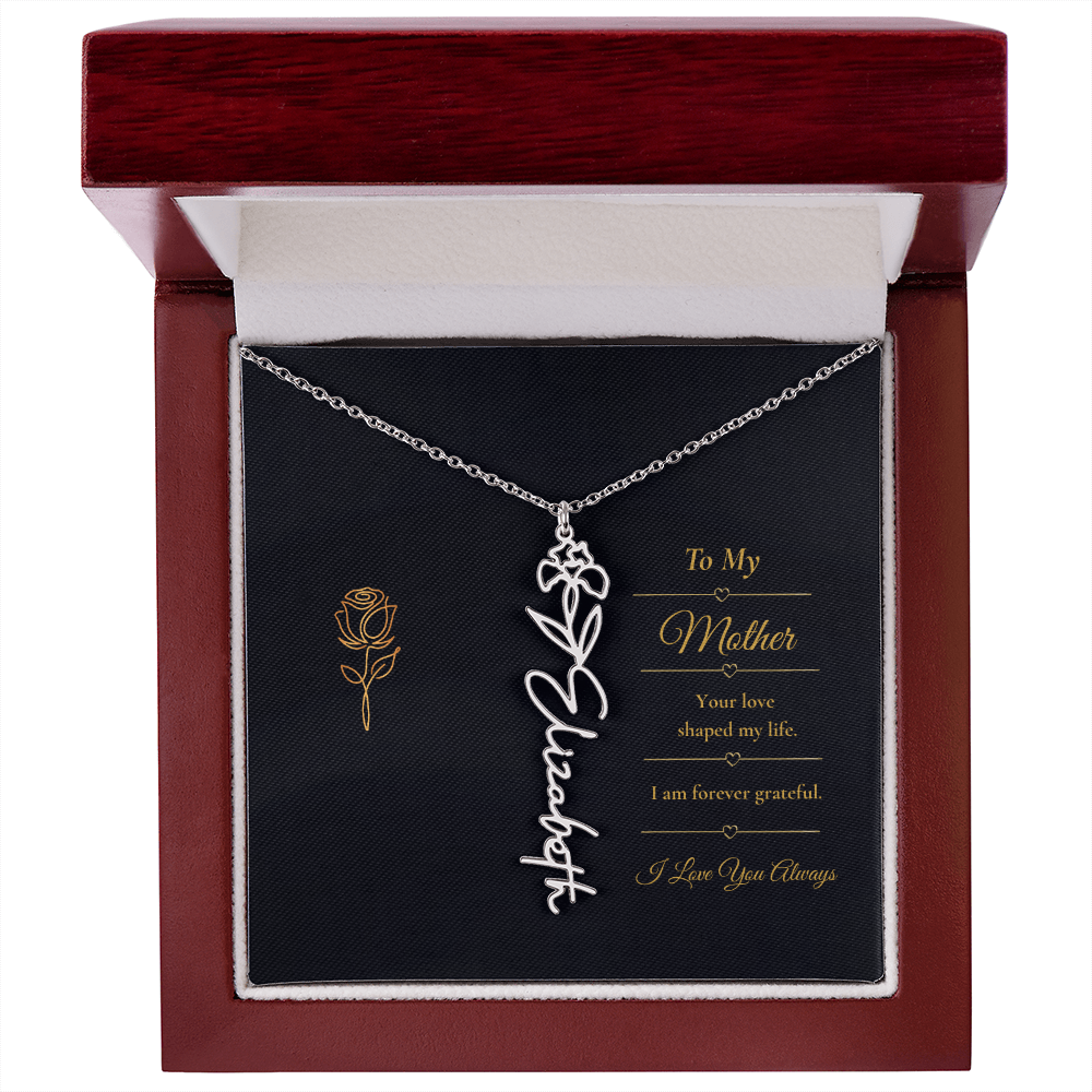 To My Mother Necklace – Personalized Flower Name Necklace Gift for Mother