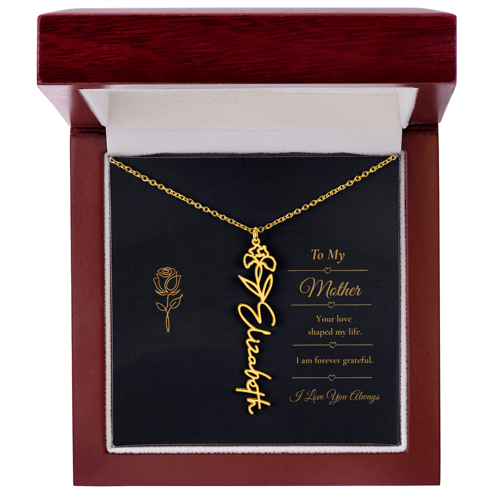 To My Mother Necklace – Personalized Flower Name Necklace Gift for Mother