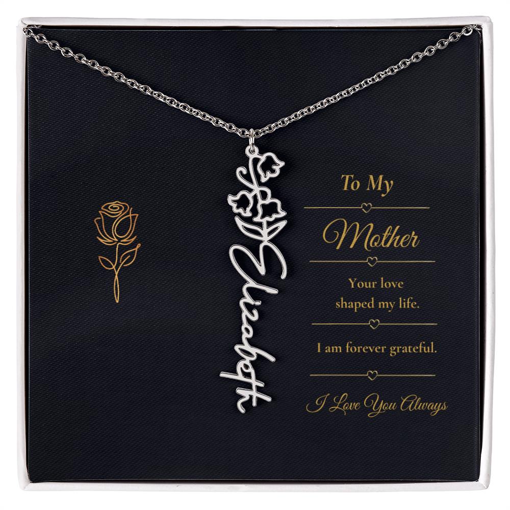 To My Mother Necklace – Personalized Flower Name Necklace Gift for Mother