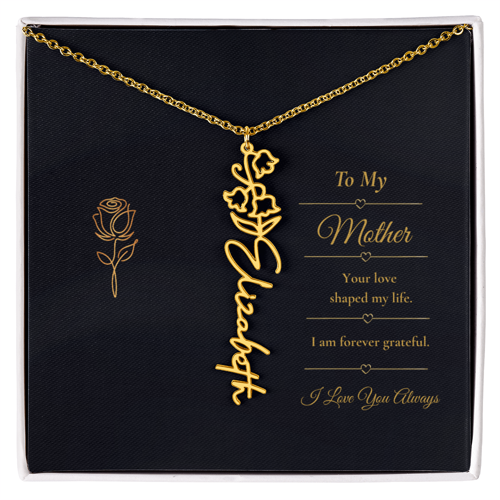 To My Mother Necklace – Personalized Flower Name Necklace Gift for Mother