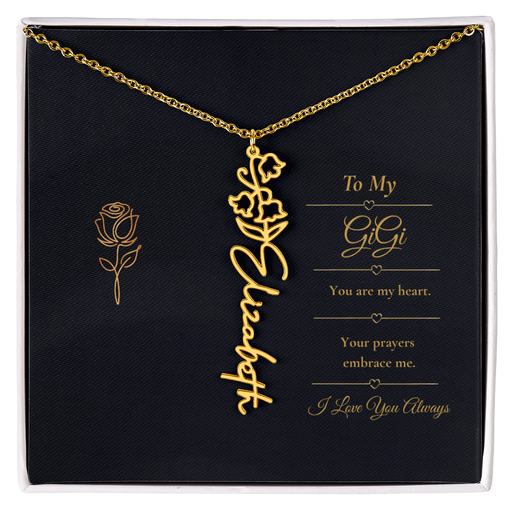 To My GiGi Necklace – Personalized Flower Name Necklace Gift for GiGi