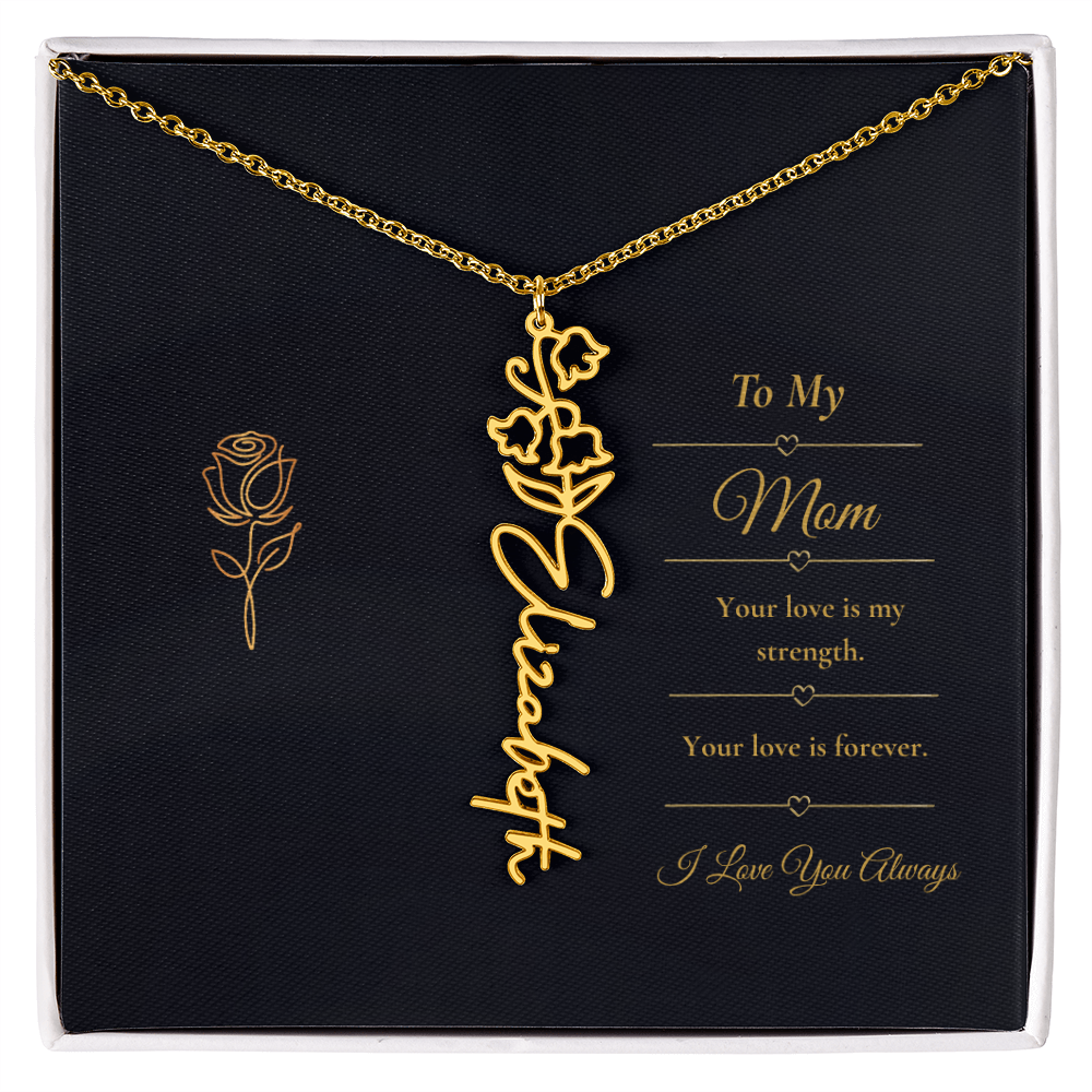 To My Mom Necklace – Personalized Flower Name Necklace Gift for Mom