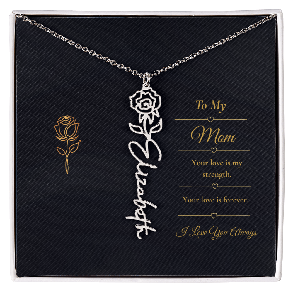 To My Mom Necklace – Personalized Flower Name Necklace Gift for Mom