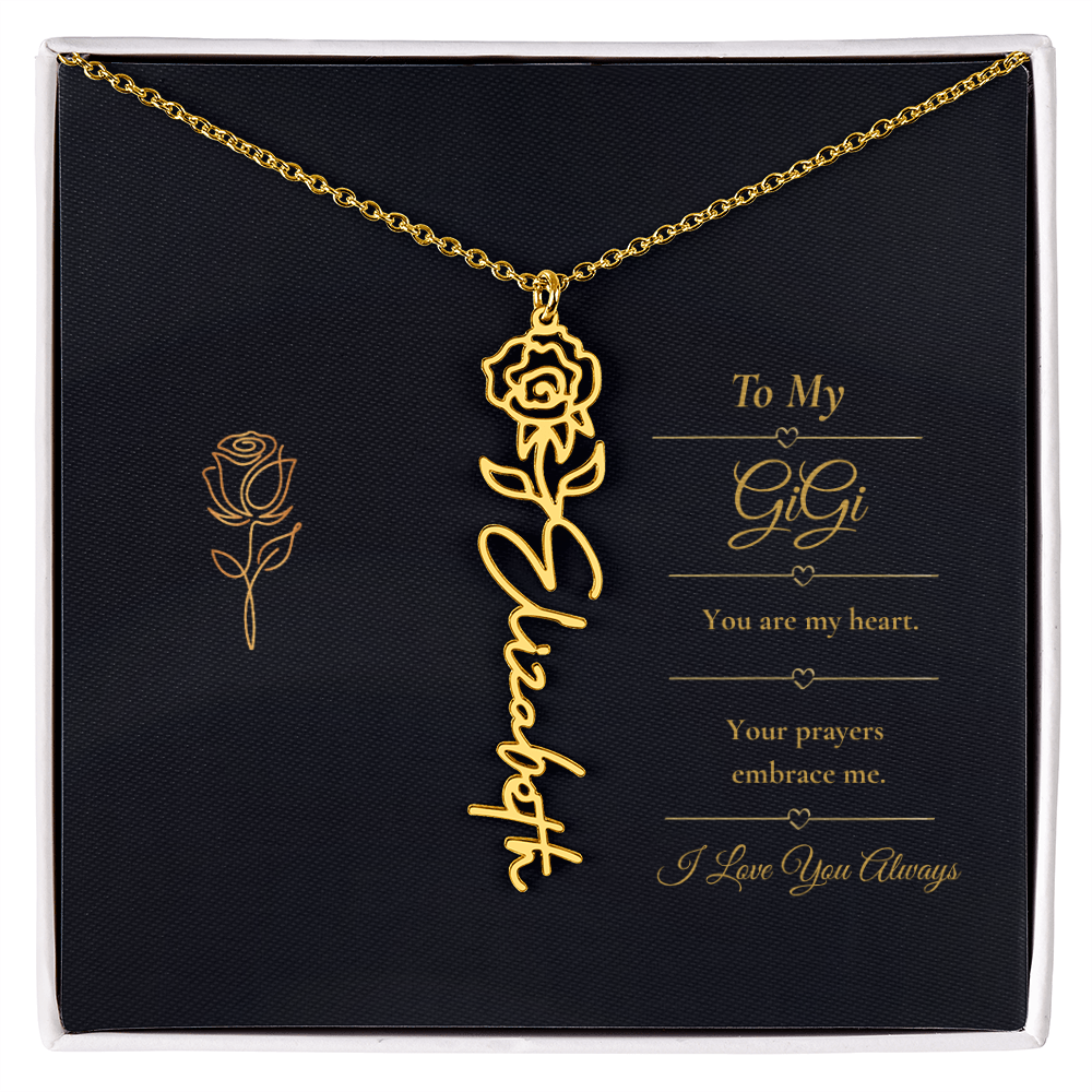 To My GiGi Necklace – Personalized Flower Name Necklace Gift for GiGi