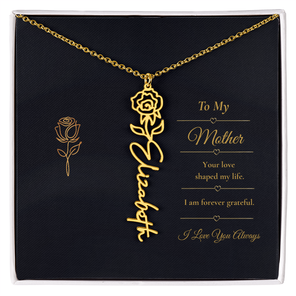 To My Mother Necklace – Personalized Flower Name Necklace Gift for Mother