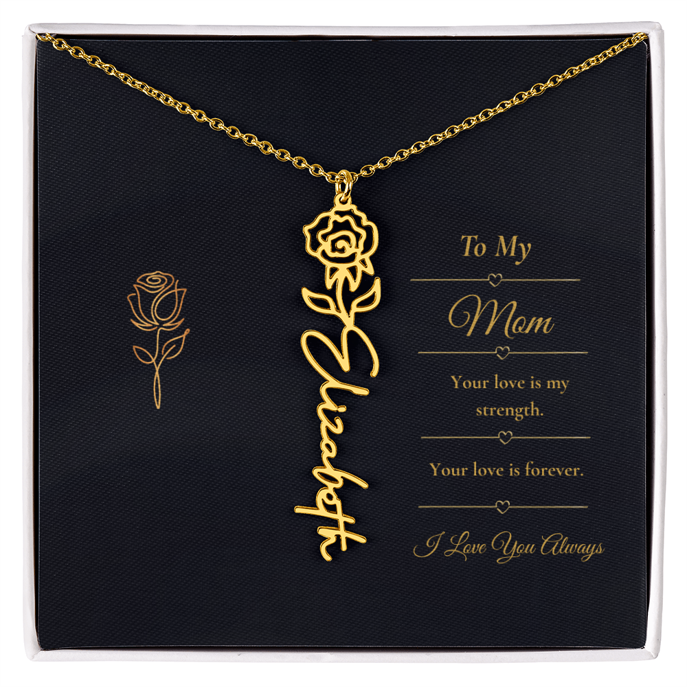 To My Mom Necklace – Personalized Flower Name Necklace Gift for Mom