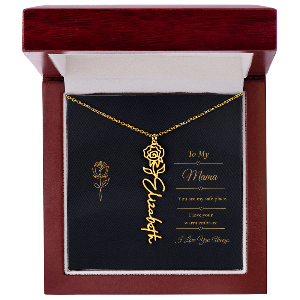 To My Mama Necklace – Personalized Flower Name Necklace Gift for Mama