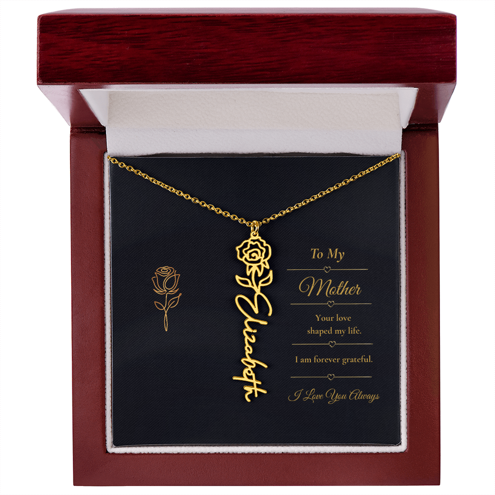 To My Mother Necklace – Personalized Flower Name Necklace Gift for Mother