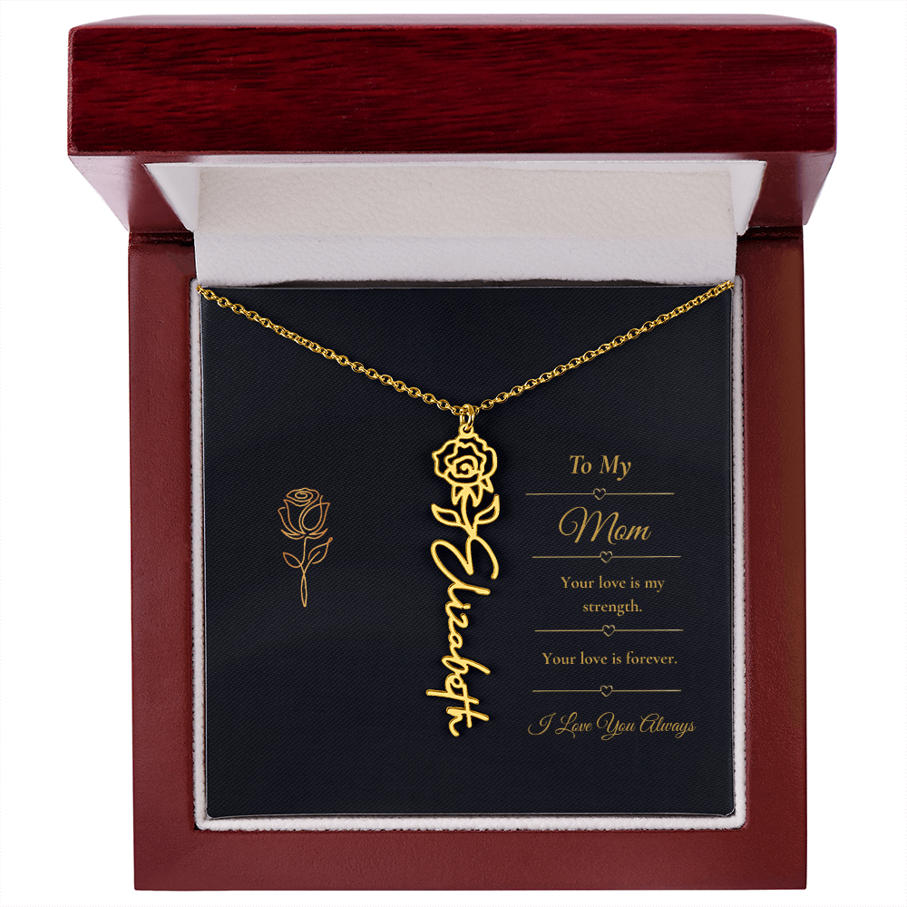 To My Mom Necklace – Personalized Flower Name Necklace Gift for Mom