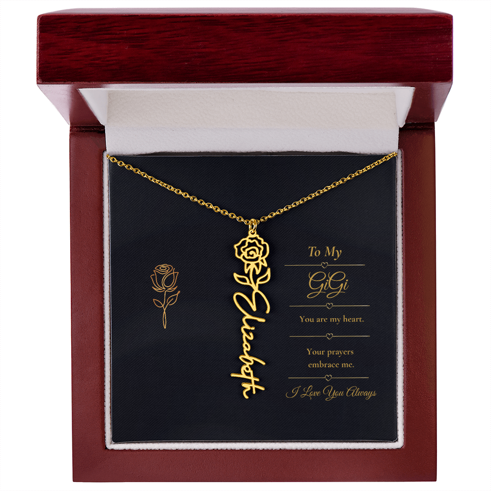 To My GiGi Necklace – Personalized Flower Name Necklace Gift for GiGi
