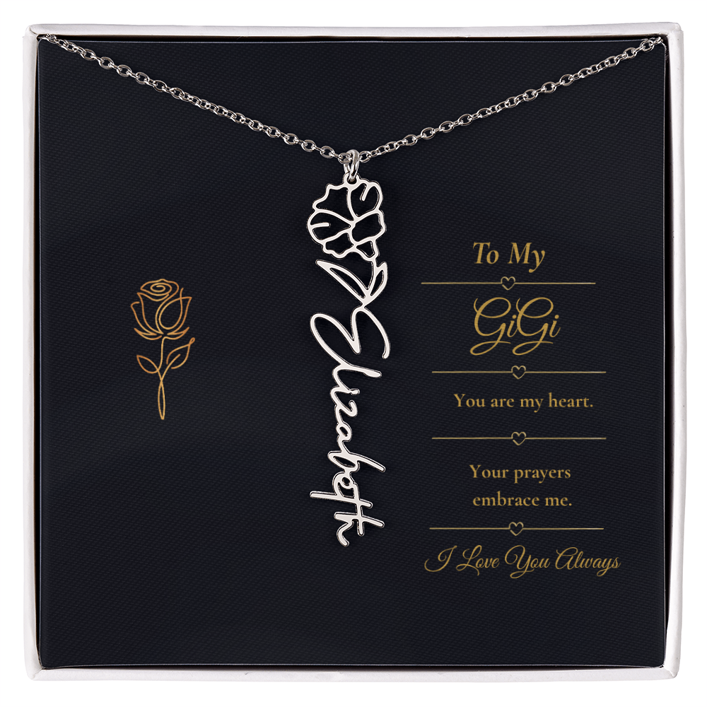 To My GiGi Necklace – Personalized Flower Name Necklace Gift for GiGi
