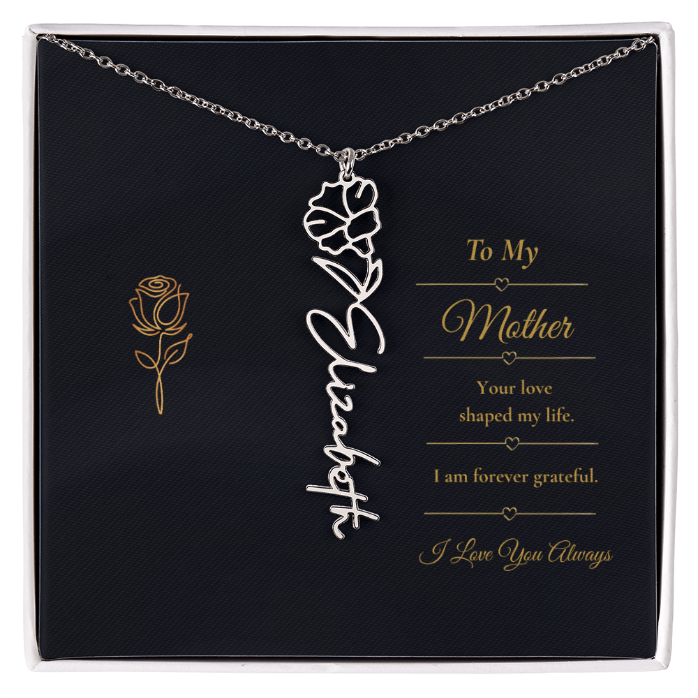 To My Mother Necklace – Personalized Flower Name Necklace Gift for Mother