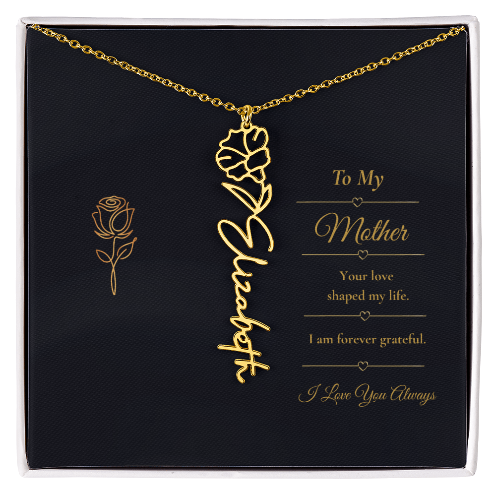 To My Mother Necklace – Personalized Flower Name Necklace Gift for Mother