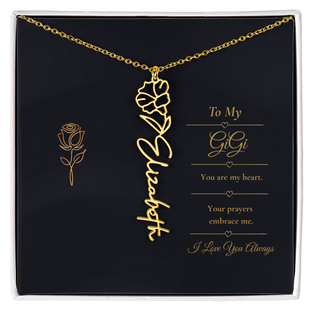 To My GiGi Necklace – Personalized Flower Name Necklace Gift for GiGi