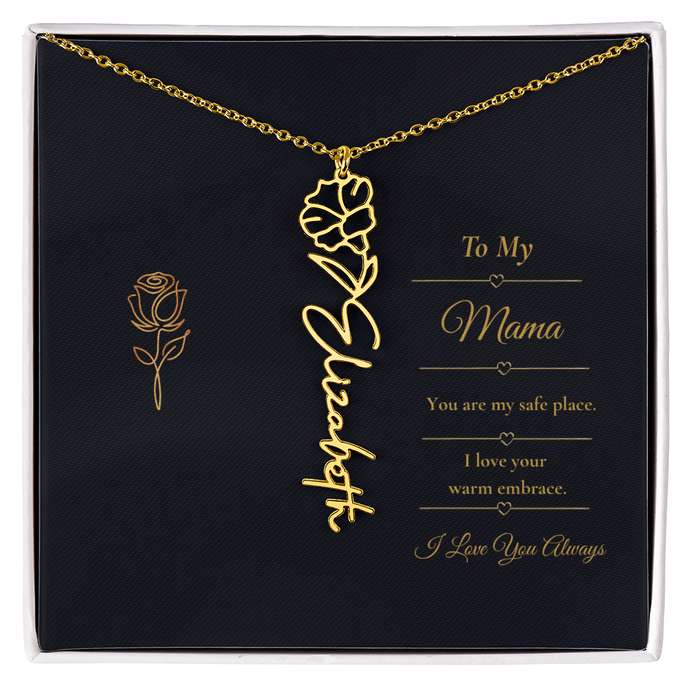 To My Mama Necklace – Personalized Flower Name Necklace Gift for Mama