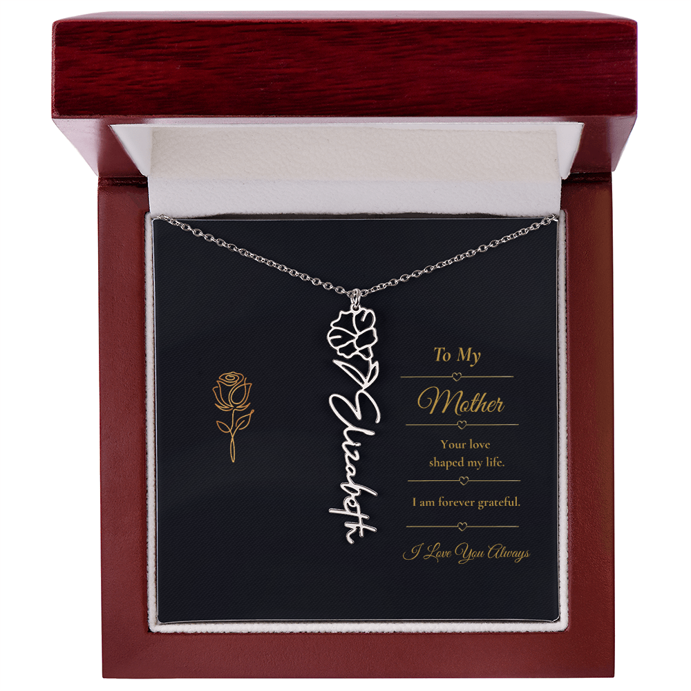 To My Mother Necklace – Personalized Flower Name Necklace Gift for Mother