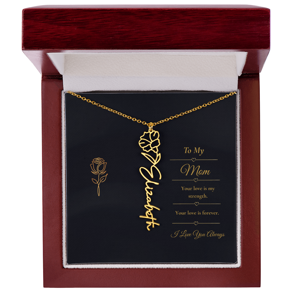 To My Mom Necklace – Personalized Flower Name Necklace Gift for Mom