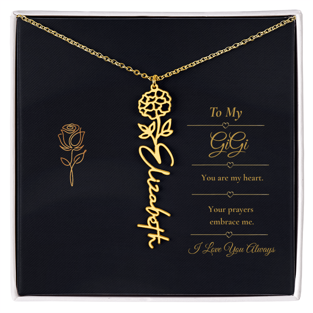 To My GiGi Necklace – Personalized Flower Name Necklace Gift for GiGi